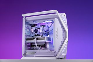 ASUS Intergalactic Explorer custom PC build with ASUS motherboard and AIO cooler